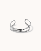 Waterproof Triple Overlap Cuff Bracelet in Silver