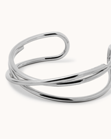 Waterproof Triple Overlap Cuff Bracelet in Silver