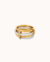 Waterproof Triple Band Cubic Zirconia Ring in Gold