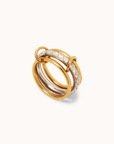 Waterproof Triple Band Cubic Zirconia Ring in Gold