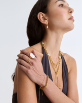 Waterproof White Semi-Precious Shell Signet Ring in Gold