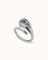 Waterproof Loop Wrap Cubic Zirconia Ring in Silver