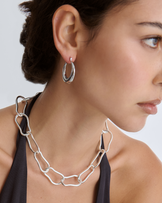 Chunky Pear-Shaped Chain Necklace in Silver