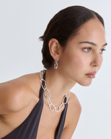 Chunky Pear-Shaped Chain Necklace in Silver