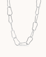 Chunky Pear-Shaped Chain Necklace in Silver