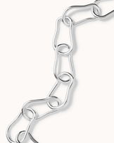 Chunky Pear-Shaped Chain Necklace in Silver