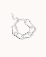 Pear-Shaped Chunky Chain Bracelet in Silver