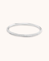 Twisted Cubic Zirconia Pavé Bangle in Silver