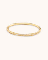 Twisted Cubic Zirconia Pavé Bangle in Gold