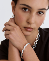 Classic Twisted Rope Cuff Bangle in Silver