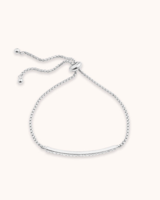 Pavé Bar Toggle Bracelet in Silver
