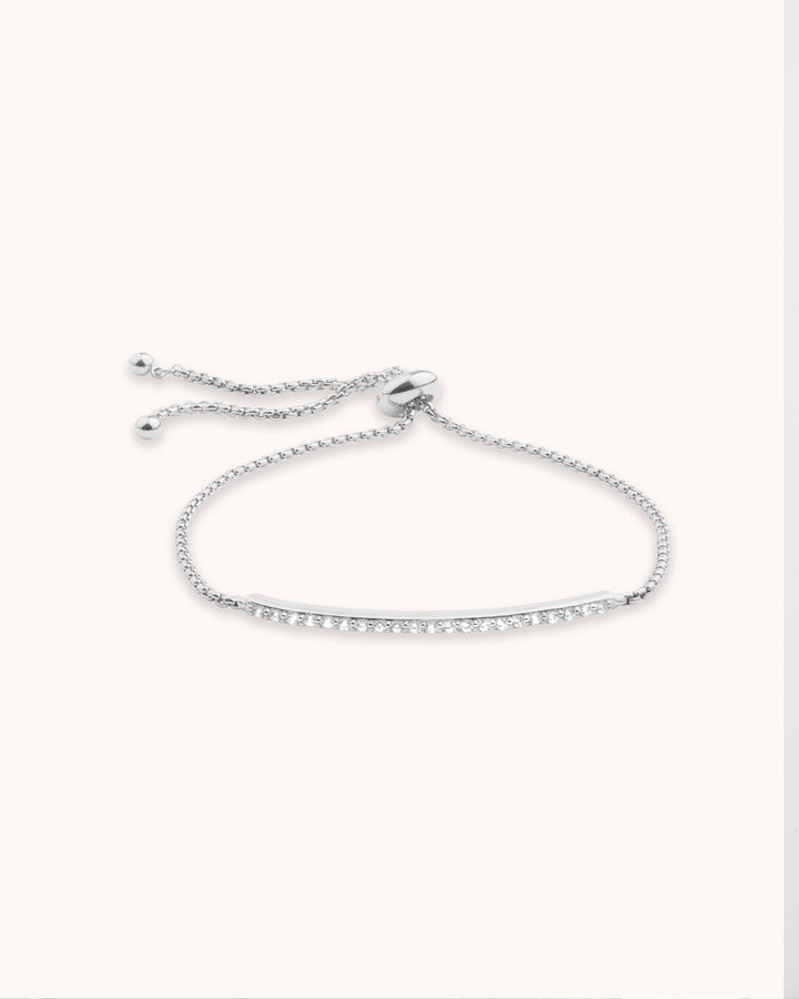Pavé Bar Toggle Bracelet in Silver