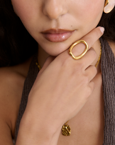 Waterproof Large Open Circle Chunky Ring in Gold