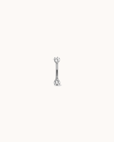 Classic Cubic Zirconia Barbell Earrings in Silver
