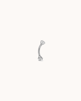 Classic Cubic Zirconia Barbell Earrings in Silver