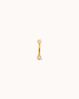 Classic Cubic Zirconia Barbell Earrings in Gold