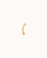 Classic Cubic Zirconia Barbell Earrings in Gold