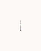 Cubic Zirconia Flat Back Hoop Earrings in Silver