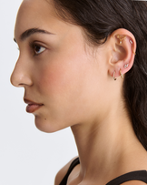 Cubic Zirconia Flat Back Hoop Earrings in Gold