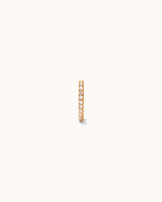 Cubic Zirconia Flat Back Hoop Earrings in Gold