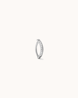 Curved Cubic Zirconia Pavé Belly Bar in Silver