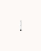 Curved Cubic Zirconia Pavé Belly Bar in Silver