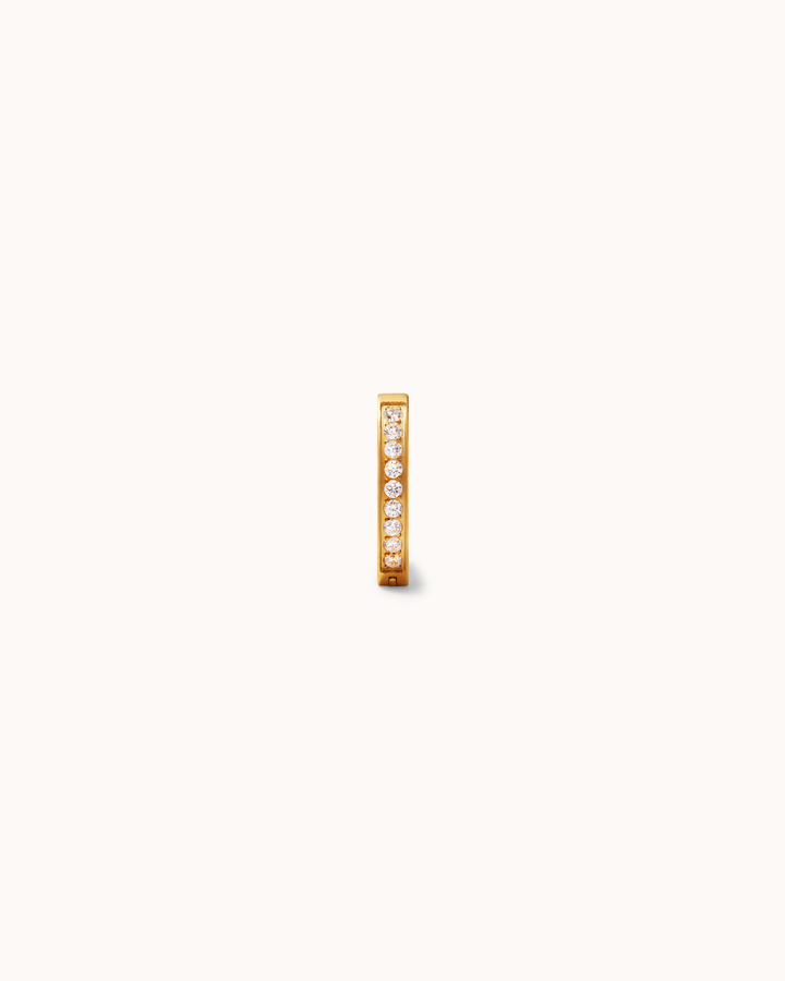 Curved Cubic Zirconia Pavé Belly Bar in Gold