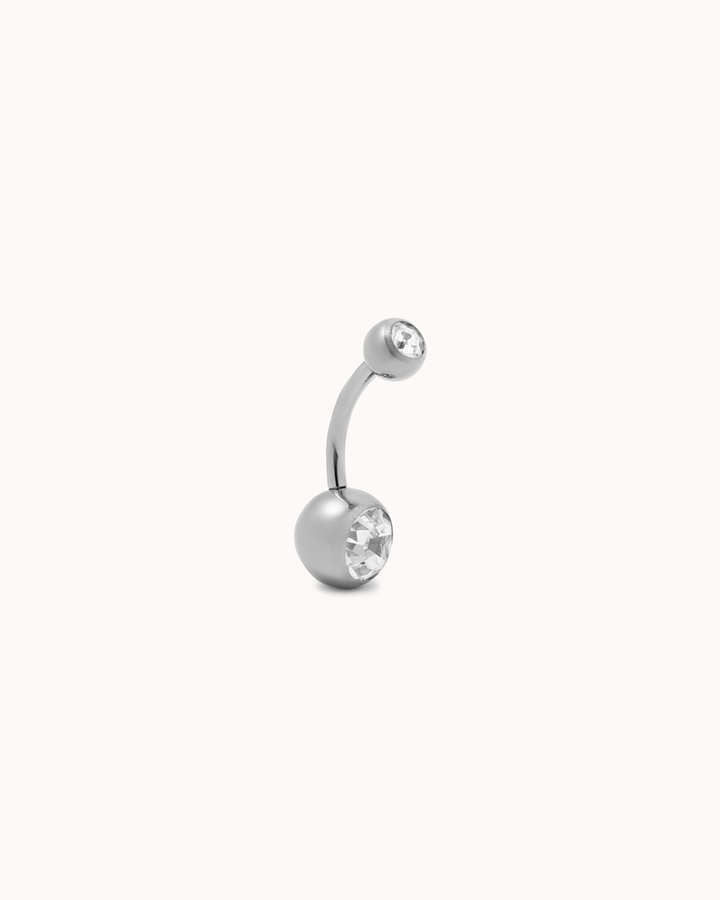 Classic Cubic Zirconia Belly Bar in Silver