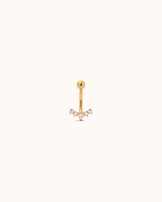 Heart Crawler Cubic Zirconia Belly Bar in Gold