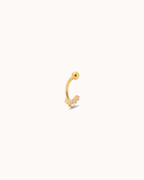 Heart Crawler Cubic Zirconia Belly Bar in Gold