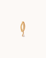 Curved Drop Cubic Zirconia Belly Bar in Gold