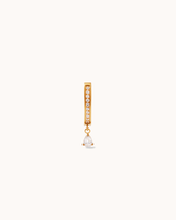 Curved Drop Cubic Zirconia Belly Bar in Gold