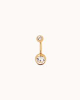 Classic Cubic Zirconia Belly Bar in Gold