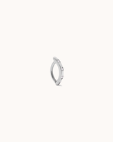 Triple Cubic Zirconia Curved Belly Bar in Silver