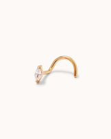 Marquise Cubic Zirconia Nose Stud in Gold