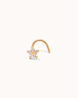 Flower Cubic Zirconia Nose Stud in Gold