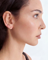 Round Cubic Zirconia Nose Stud in Silver