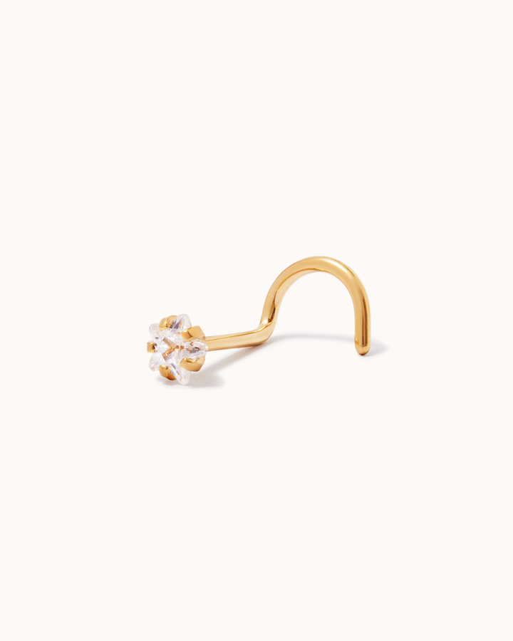 Star Cubic Zirconia Nose Stud in Gold