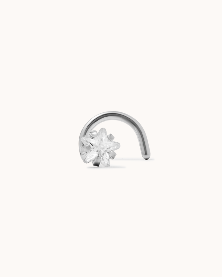 Star Cubic Zirconia Nose Stud in Silver