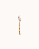 Double Marquise Cubic Zirconia Flat Back Chain Stud in Gold
