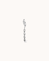 Double Marquise Cubic Zirconia Flat Back Chain Stud in Silver