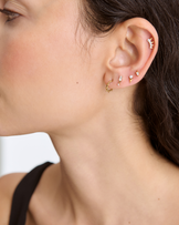 Baguette Drop Cubic Zirconia Flat Back Stud in Gold