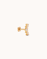 Graduated Pear Cubic Zirconia Flat Back Stud in Gold