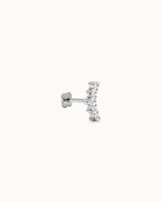 Graduated Pear Cubic Zirconia Flat Back Stud in Silver