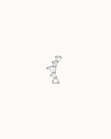 Graduated Pear Cubic Zirconia Flat Back Stud in Silver