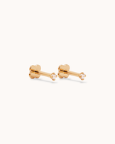 Classic Cubic Zirconia Flat Back Studs in Gold