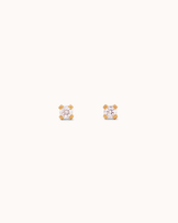 Classic Cubic Zirconia Flat Back Studs in Gold