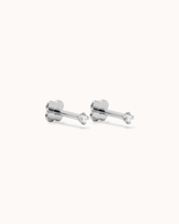Classic Cubic Zirconia Flat Back Studs in Silver
