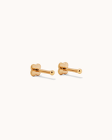 Classic Ball Flat Back Piercing Studs in Gold