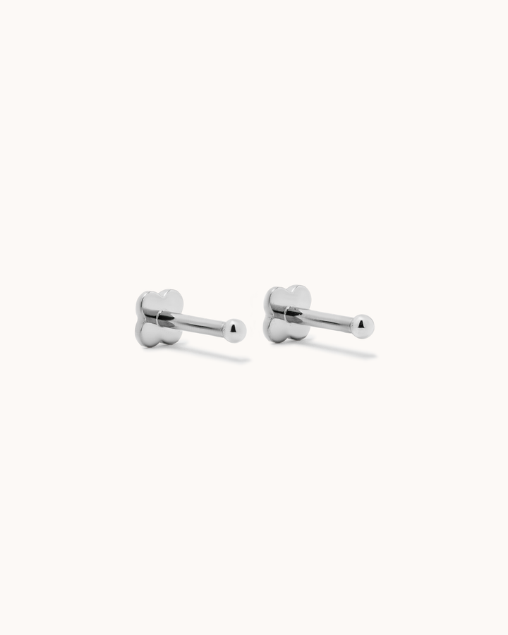 Classic Ball Flat Back Piercing Studs in Silver